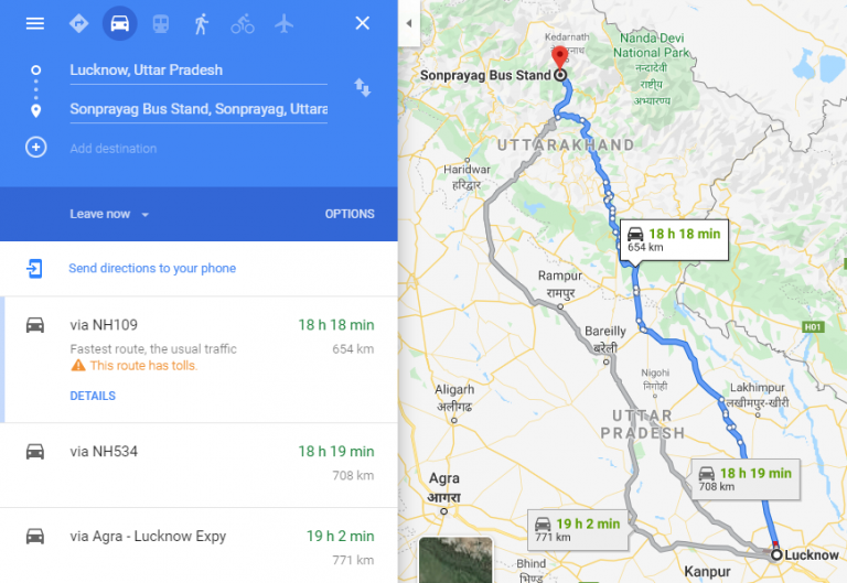 How To Reach Kedarnath From Lucknow Route Map & Distance (730km)