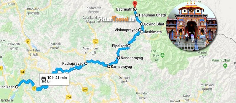 badrinath-temple-route