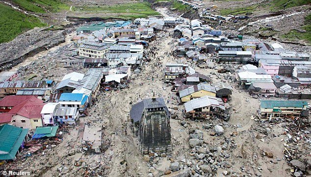 Kedarnath Flood Big Stone Behind Kedarnath Temple Which Diverted 