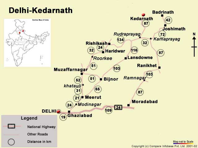 delhi-to-kedarnath-route-map