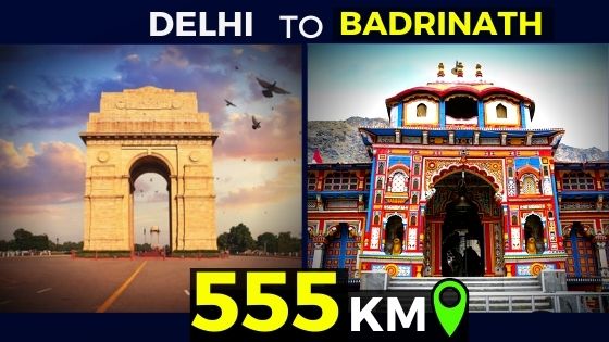 delhi to badrinath distance