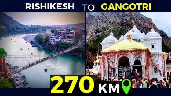 rishikesh to gangotri distance