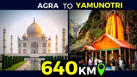 agra to yamunotri route distance