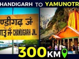 chandigarh to yamunotri route distance