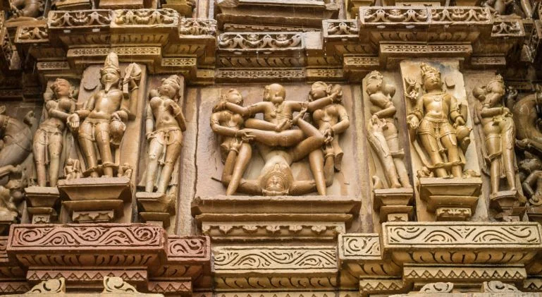 Khajuraho Temple erotic sculpture