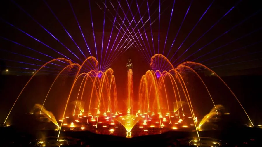 akshardham fountain light show