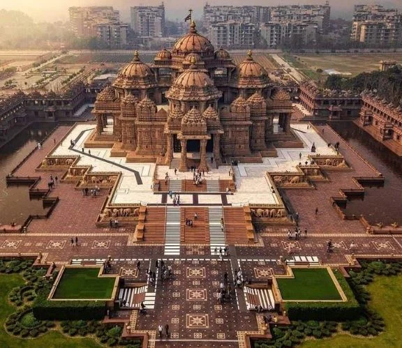 akshardham temple aerial view